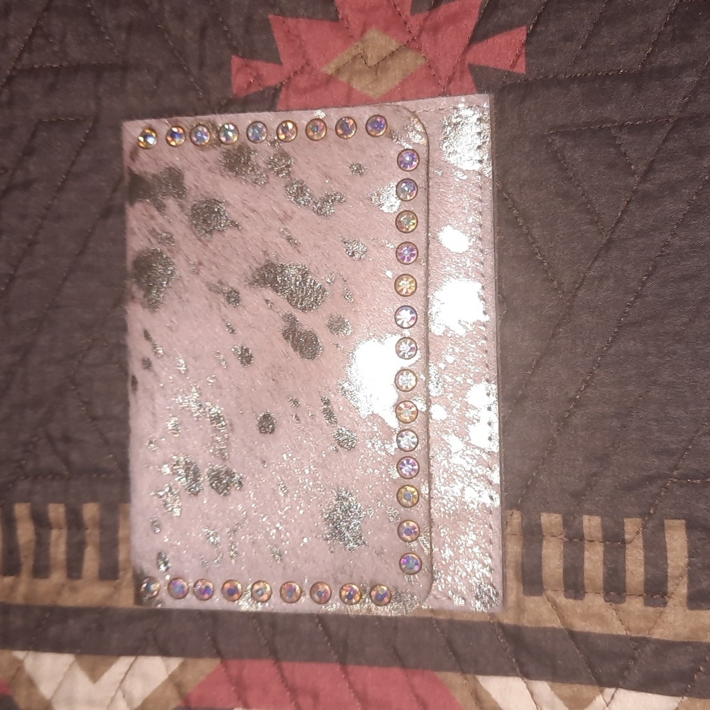 Pink and Silver Studded Clutch